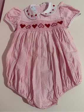 Little English Valentines Smocked Bubble